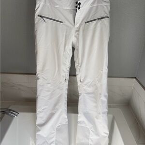 Obermeyer Women’s White Ski Pants with Zipper Details, Size 12